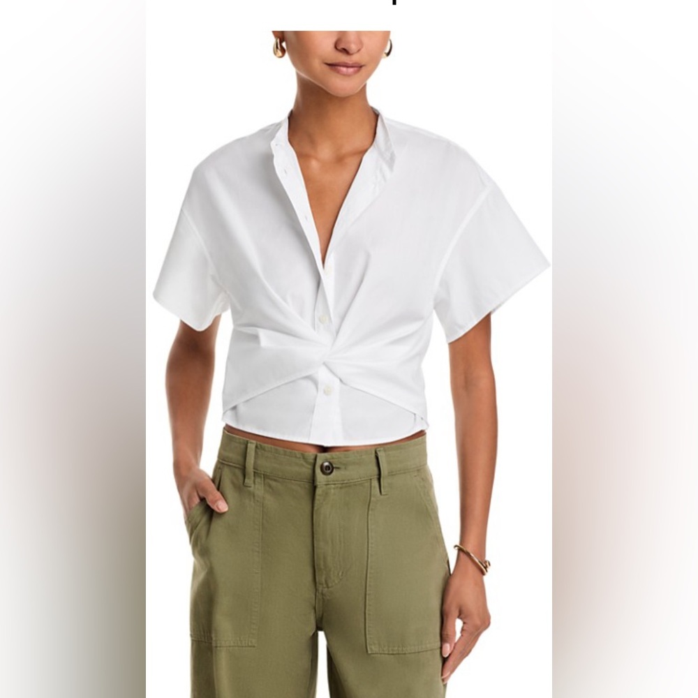 Rag & Bone Gretchen Twist Front Poplin Shirt